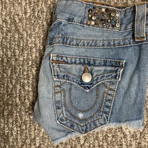 True Religion blue jean shorts. Size 27